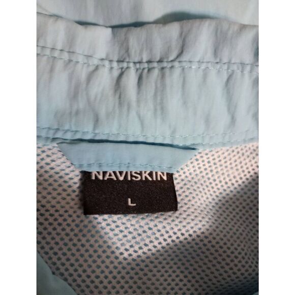 Naviskin Shirt Men's Large Blue Button Front Water Resistant Short Sleeve‎ - Picture 5 of 7